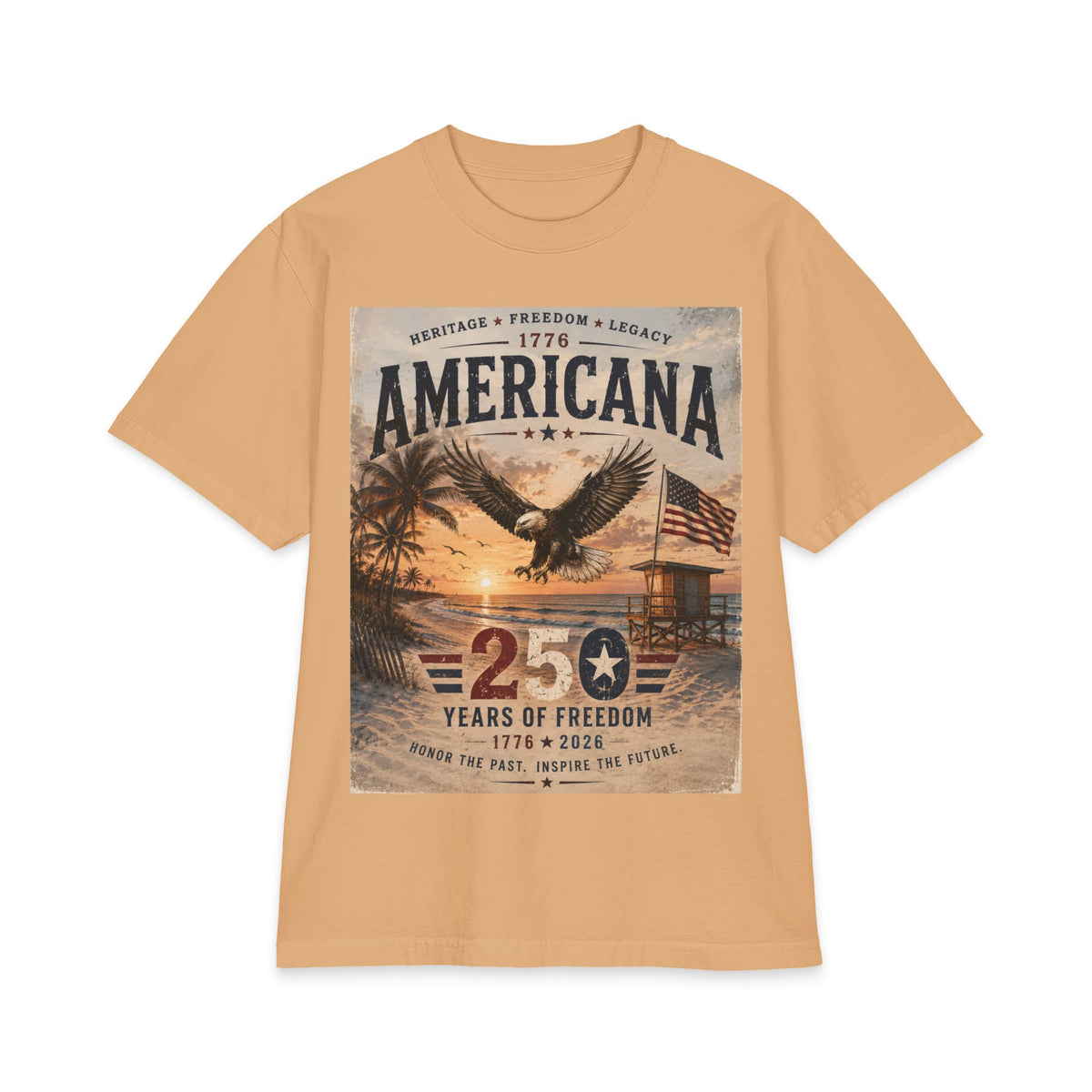 Americana Eagle Beach Graphic Tee | Vintage Patriotic USA Shirt