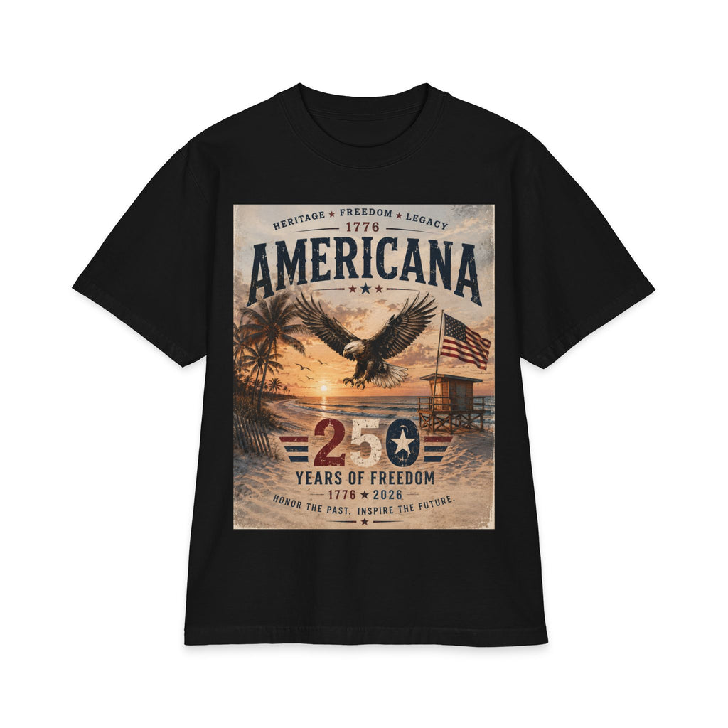 Americana Eagle Beach Graphic Tee | Vintage Patriotic USA Shirt
