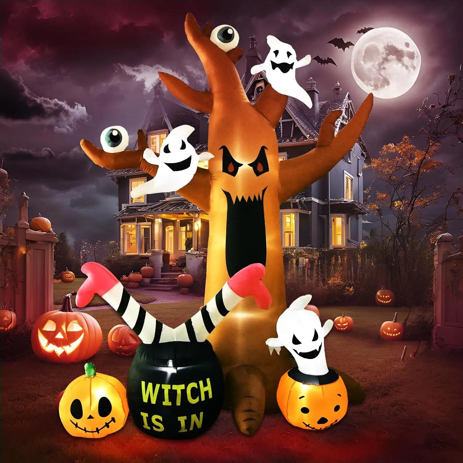12.5 FT Haunted Castle Halloween Inflatable Archway 🎃👻 Halloween Inflatables, Outdoor Yard Decorations, Spooky Light-Up Blow Ups Inflatable Halloween Outside Decor, Archway Inflatable