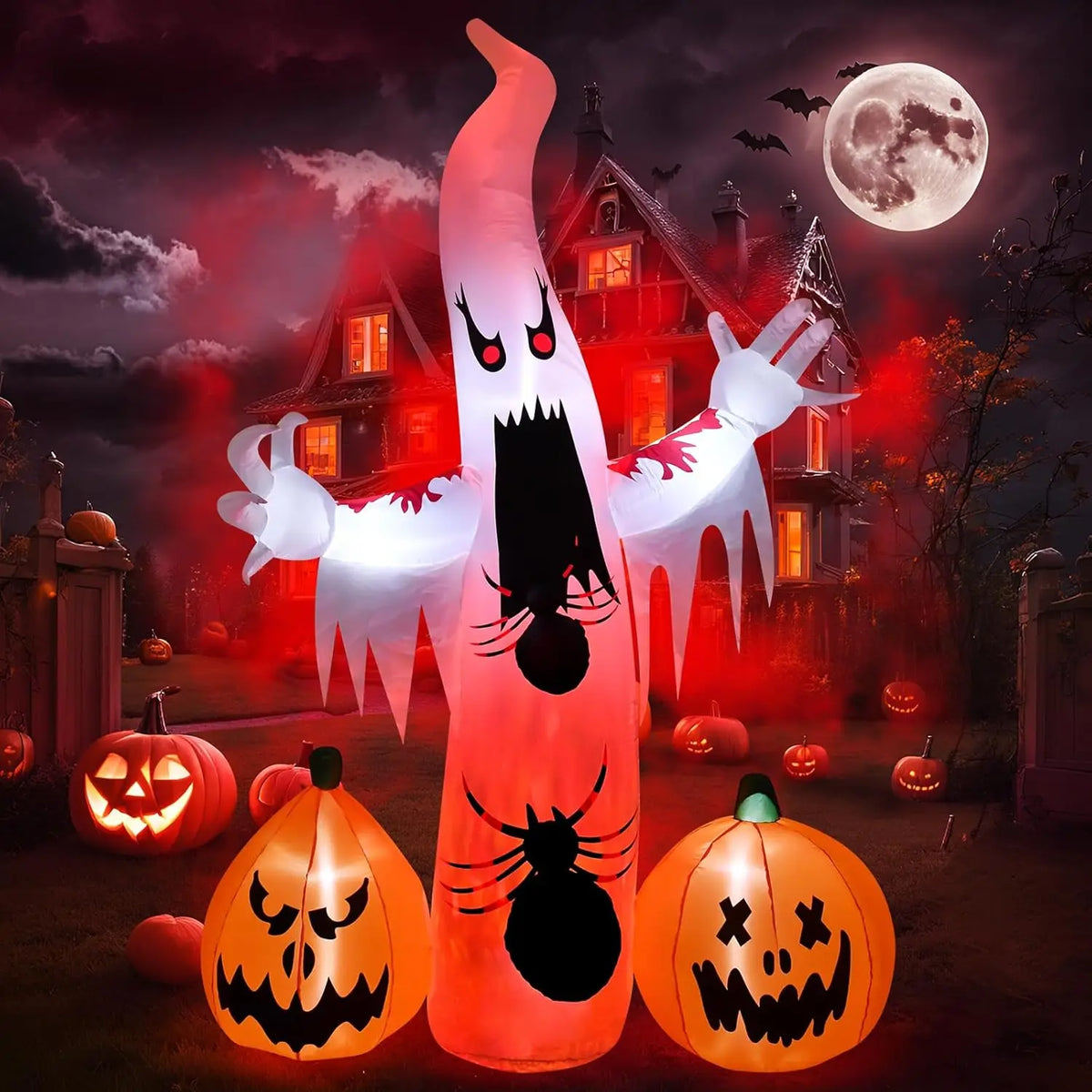 12.5 FT Haunted Castle Halloween Inflatable Archway 🎃👻 Halloween Inflatables, Outdoor Yard Decorations, Spooky Light-Up Blow Ups Inflatable Halloween Outside Decor, Archway Inflatable