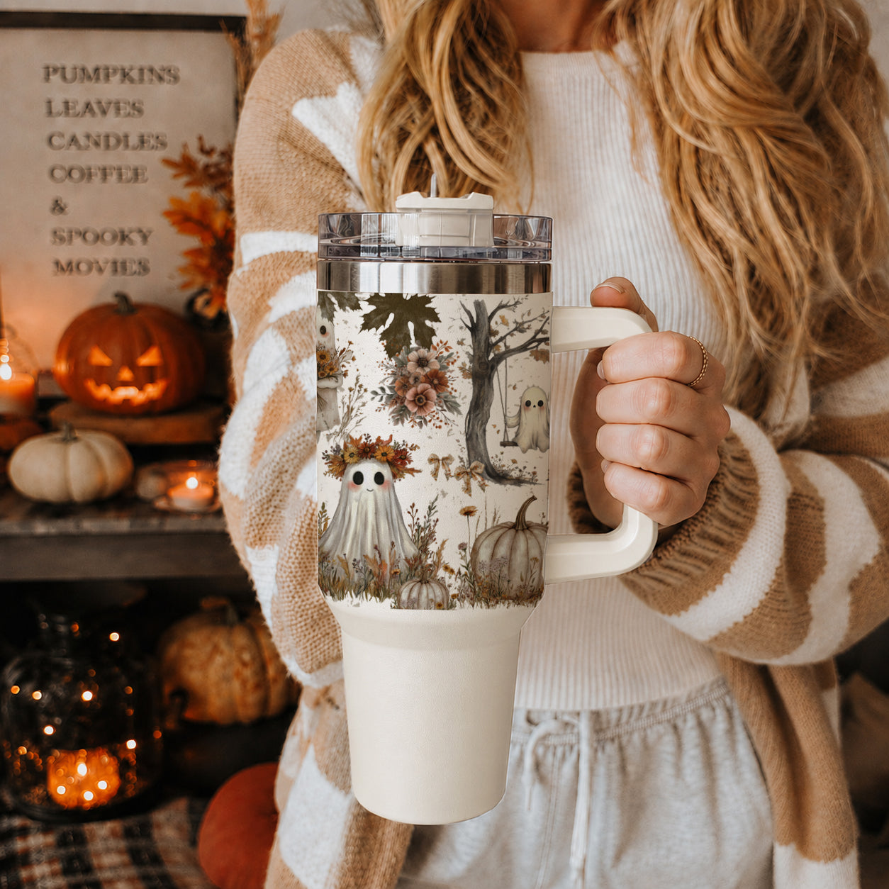 👻 Boo, I’m Thirsty! 40oz Boho Halloween Tumbler 🎃