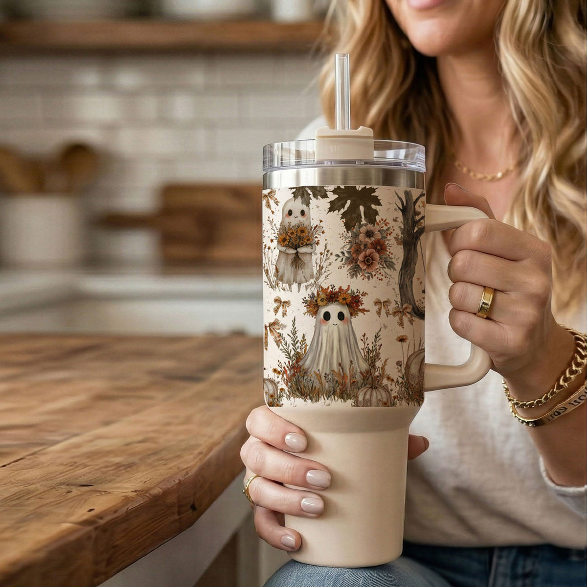 👻 Boo, I’m Thirsty! 40oz Boho Halloween Tumbler 🎃