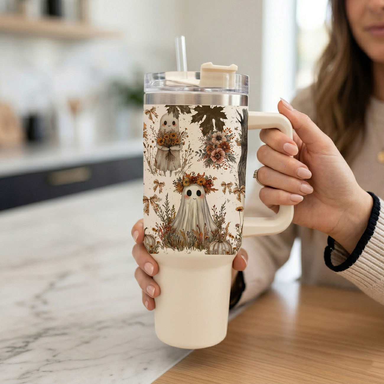 👻 Boo, I’m Thirsty! 40oz Boho Halloween Tumbler 🎃
