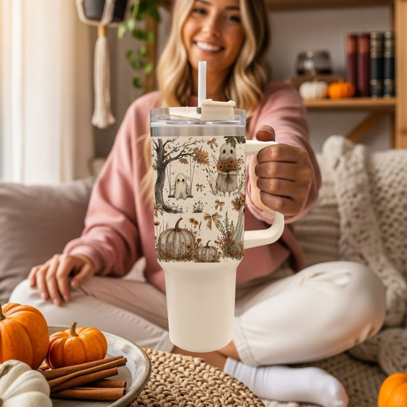 👻 Boo, I’m Thirsty! 40oz Boho Halloween Tumbler 🎃